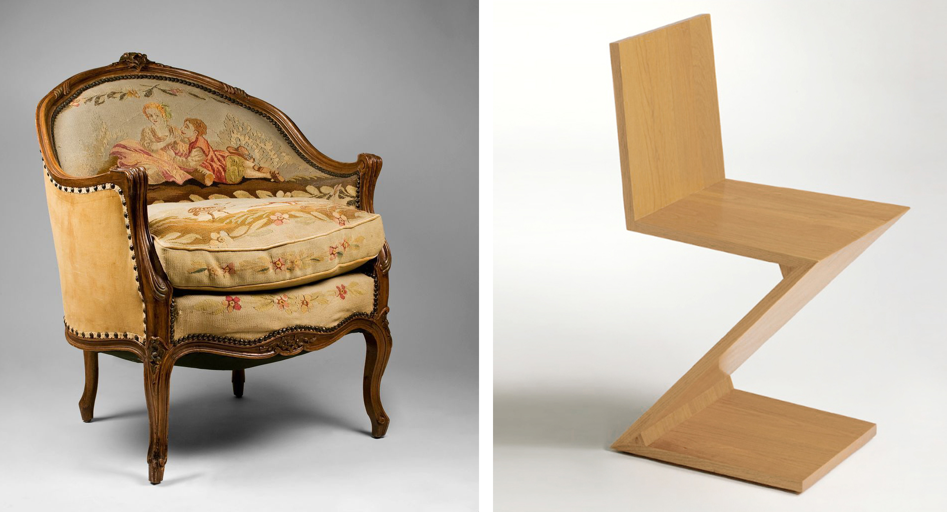 Louis Style Sofa Zig Zag Chair